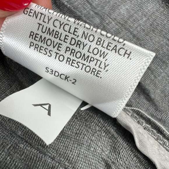 Eileen Fisher L Minimalist Crinkle Jacket 3/4 Sleeve Mandarin Collar Linen Blend - Picture 9 of 14